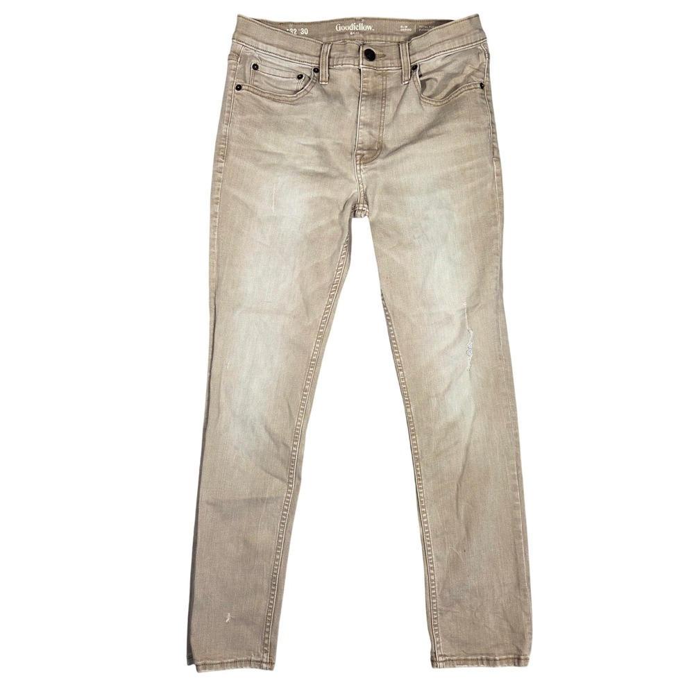 Goodfellow & Co Mens 32x30 Slim Fit Tan Khaki Total Flex Stretch Denim Jeans